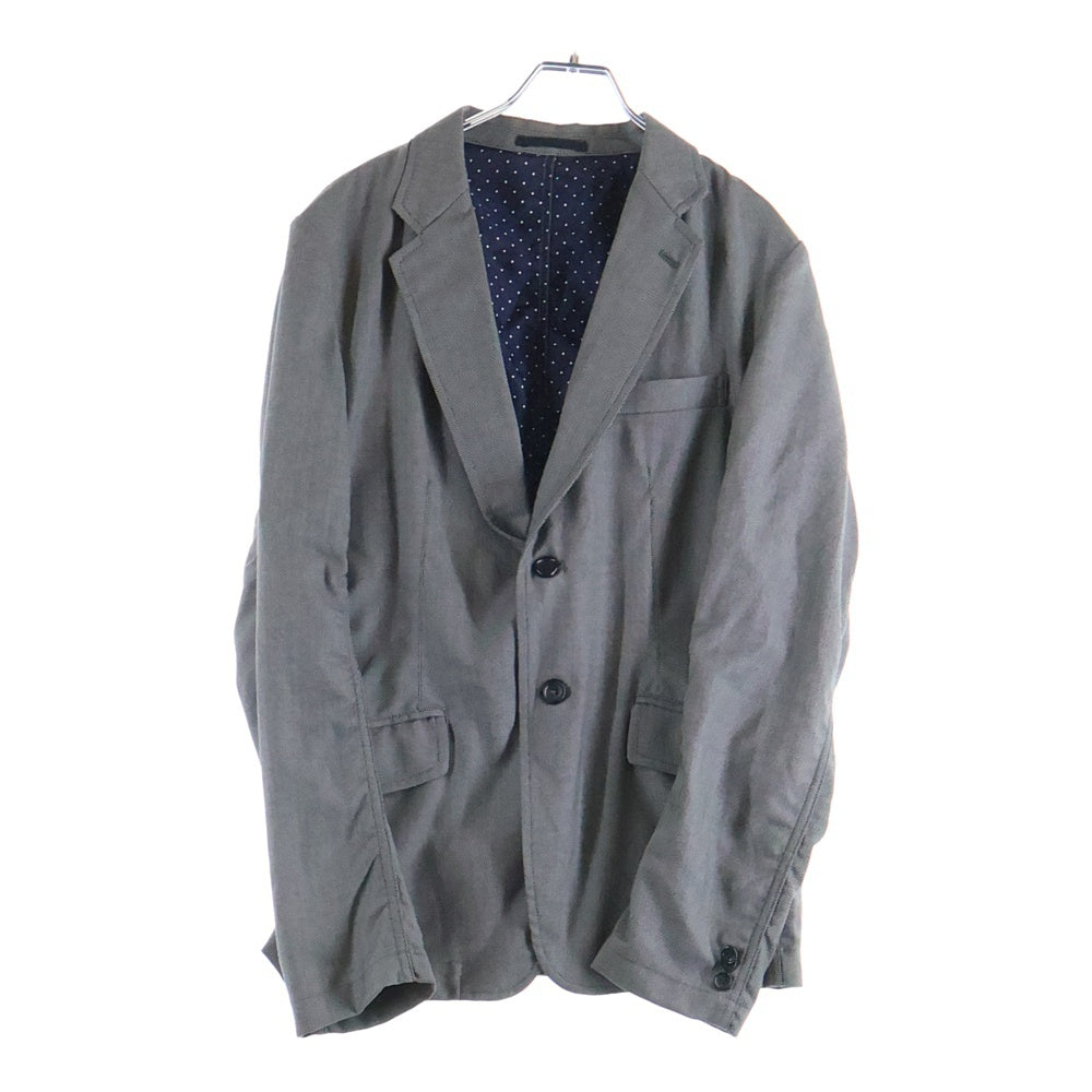 COMME des GARCONS HOMME(コムデギャルソンオム) 10AW 裏地ドット柄 袖シャーリング シングルテーラードジャケット グレー HF-J054 AD2010