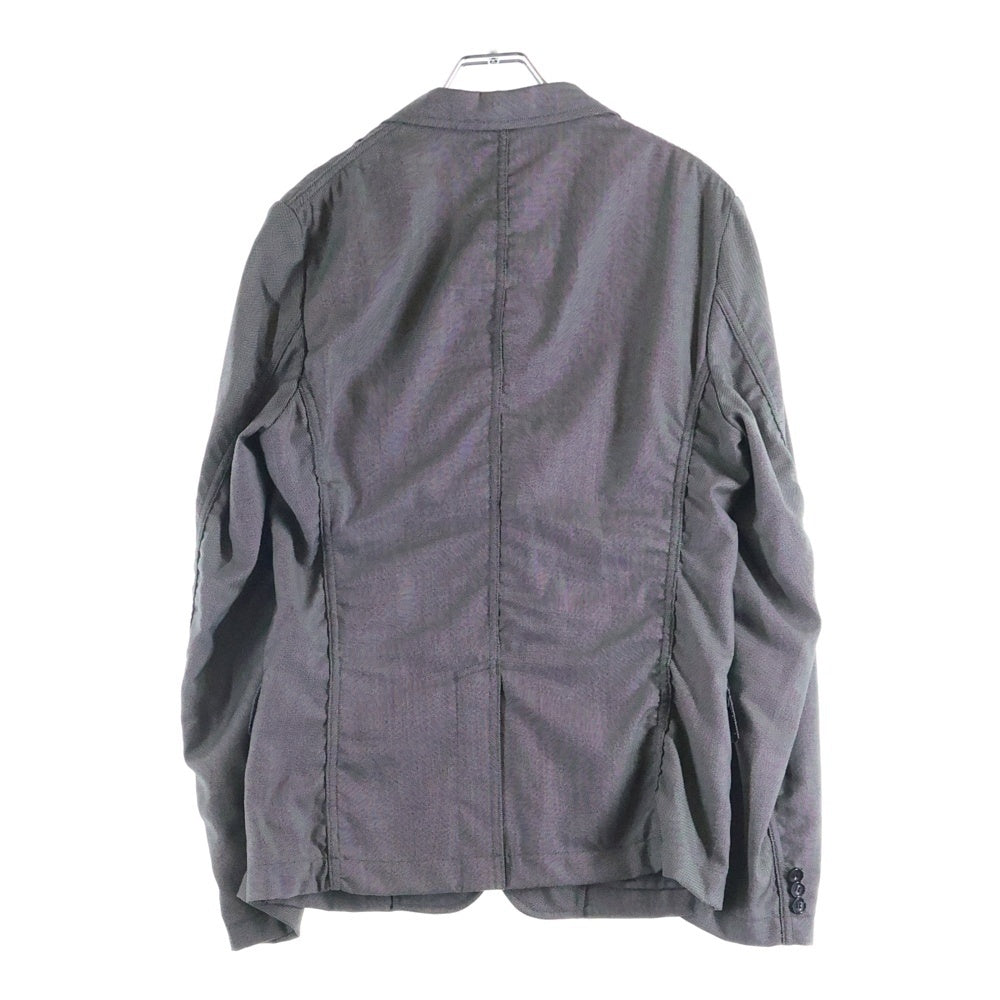 COMME des GARCONS HOMME(コムデギャルソンオム) 10AW 裏地ドット柄 袖シャーリング シングルテーラードジャケット グレー HF-J054 AD2010
