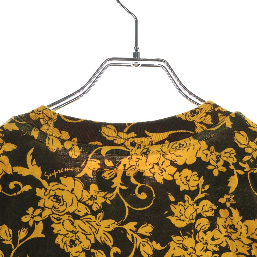 SUPREME(シュプリーム) 20SS Small Box Tee Black Floral スモール ボックスロゴ ブラック フローラル クルーネック半袖Tシャツ カットソー イエロー/ブラック