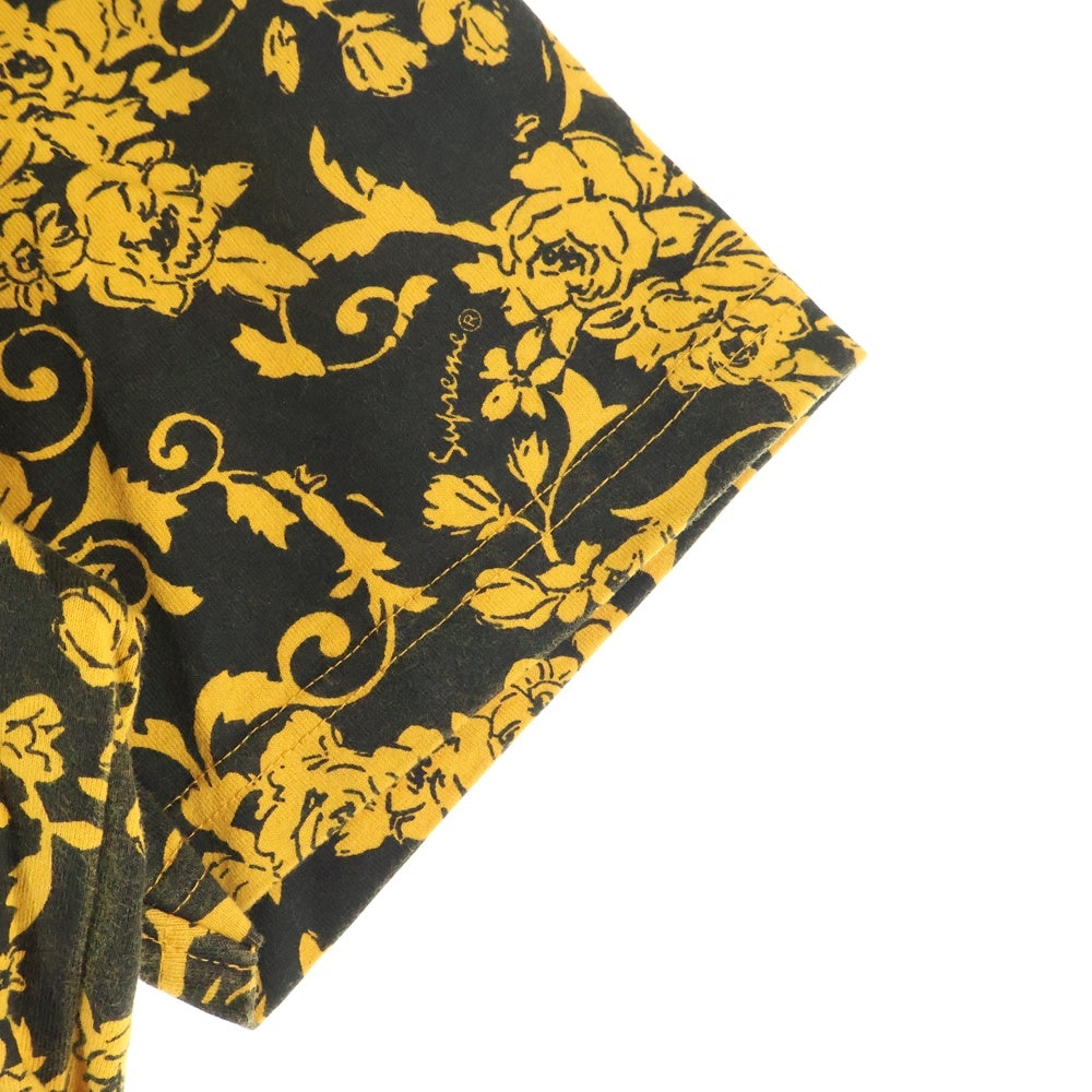 SUPREME(シュプリーム) 20SS Small Box Tee Black Floral スモール ボックスロゴ ブラック フローラル クルーネック半袖Tシャツ カットソー イエロー/ブラック
