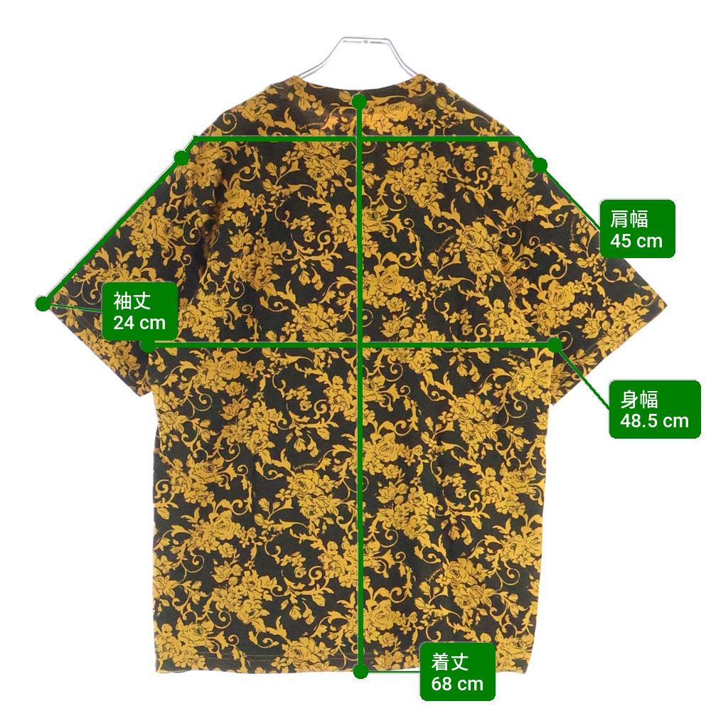 SUPREME(シュプリーム) 20SS Small Box Tee Black Floral スモール ボックスロゴ ブラック フローラル クルーネック半袖Tシャツ カットソー イエロー/ブラック