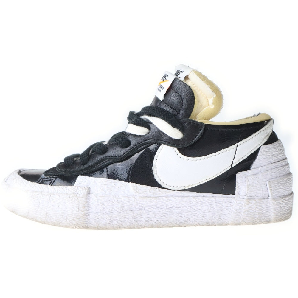 NIKE(ナイキ) ×sacai BLAZER LOW BLACK PATENT LEATHER サカイ ブレザー ブラックパテント ローカットスニーカー レディース ブラック/ホワイト US4/23cm DM6443-001
