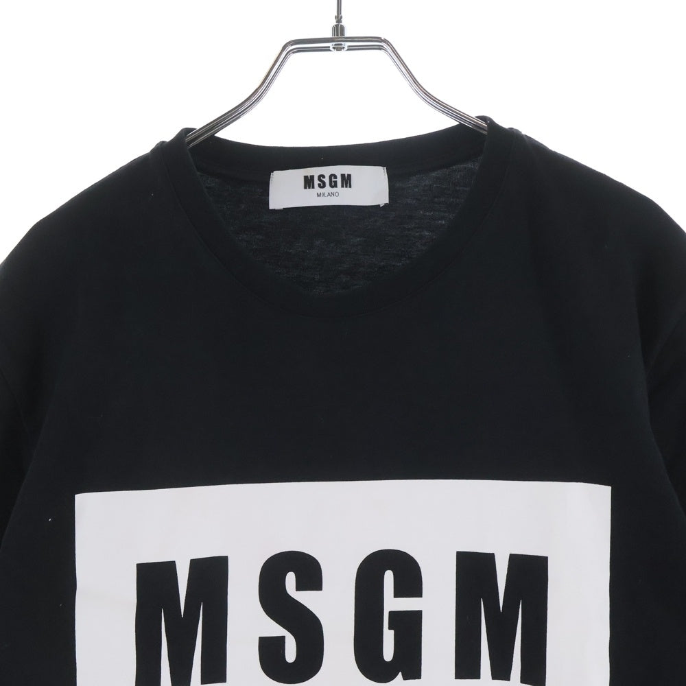 MSGM(エムエスジーエム) フロントロゴ クルーネック半袖Tシャツ カットソー ブラック 2440MM67