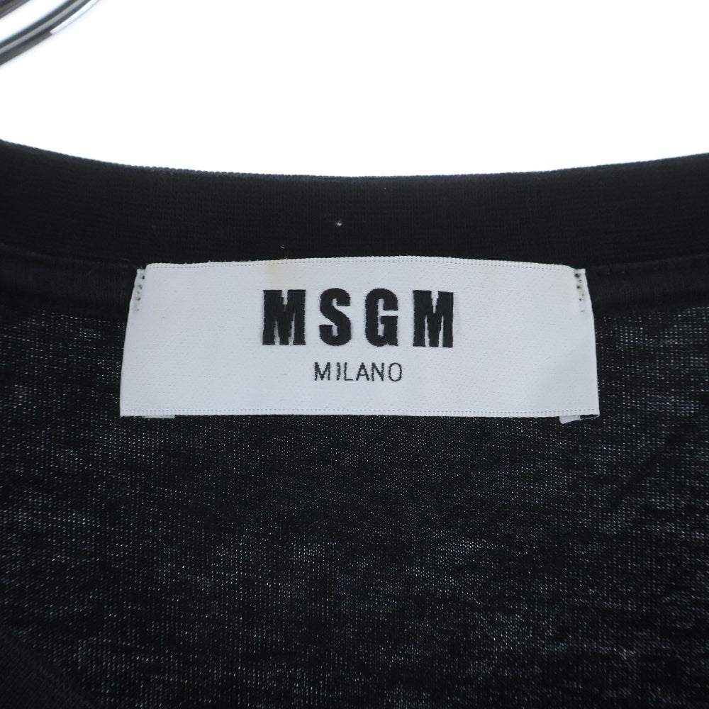 MSGM(エムエスジーエム) フロントロゴ クルーネック半袖Tシャツ カットソー ブラック 2440MM67