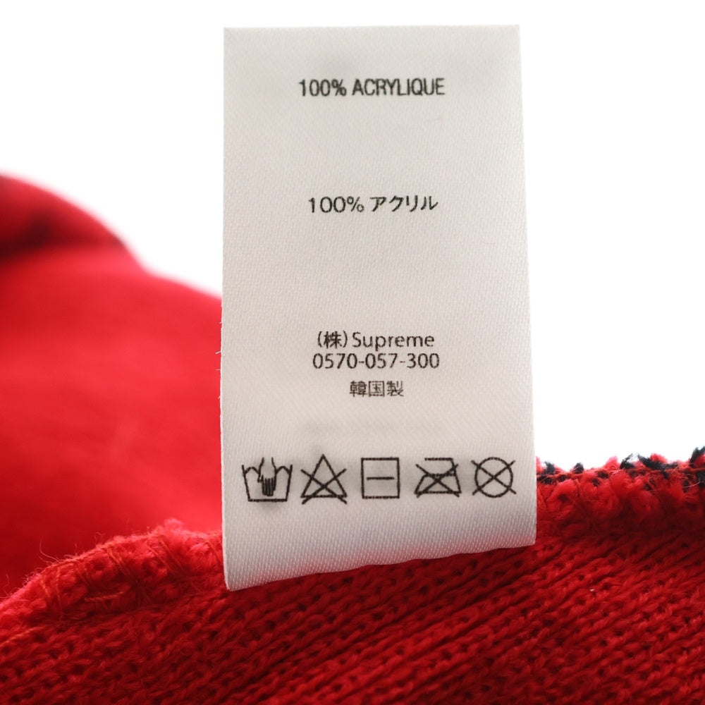 SUPREME(シュプリーム) 21SS New York Beanie ニューヨーク ビーニー アクリルニットキャップ レッド/ブラック