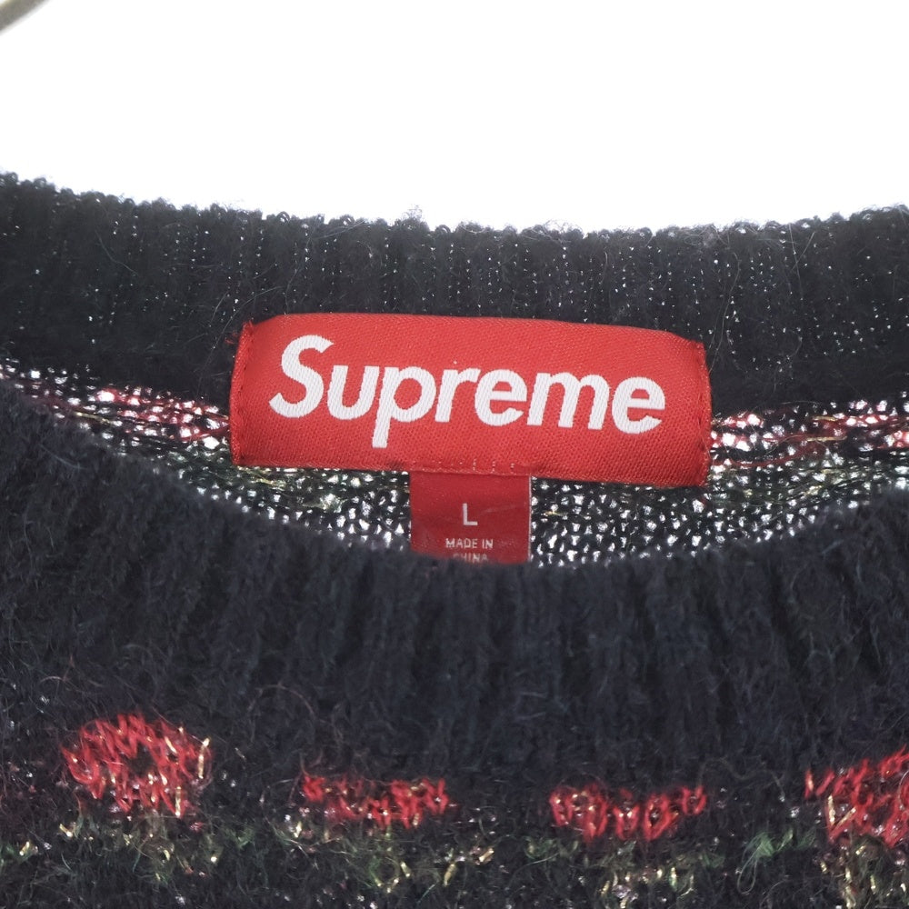 SUPREME(シュプリーム) 25AW Flowers Metallic Sweater フラワー メタリック ニットスウェット セーター ブラック