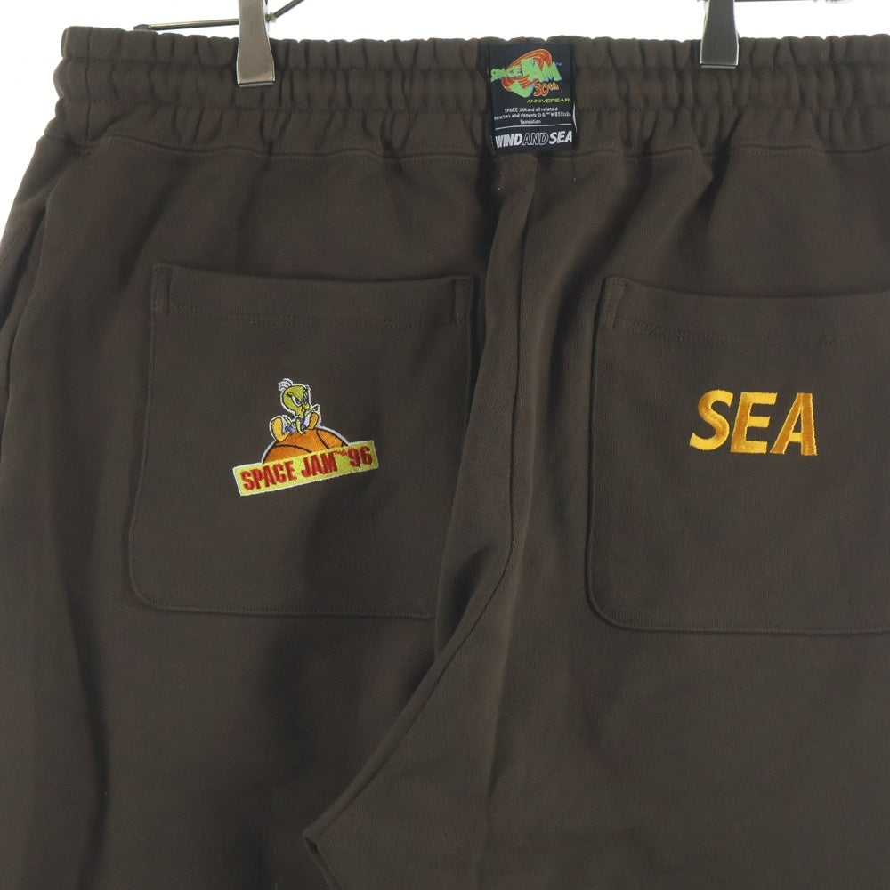 WIND AND SEA(ウィンダンシー) ×SPACE JAM TRACK PANT スペースジャム エンブロイダリーデザイン トラック スウェットパンツ ブラウン WDS-C-SJM-26-Q2-PT-01