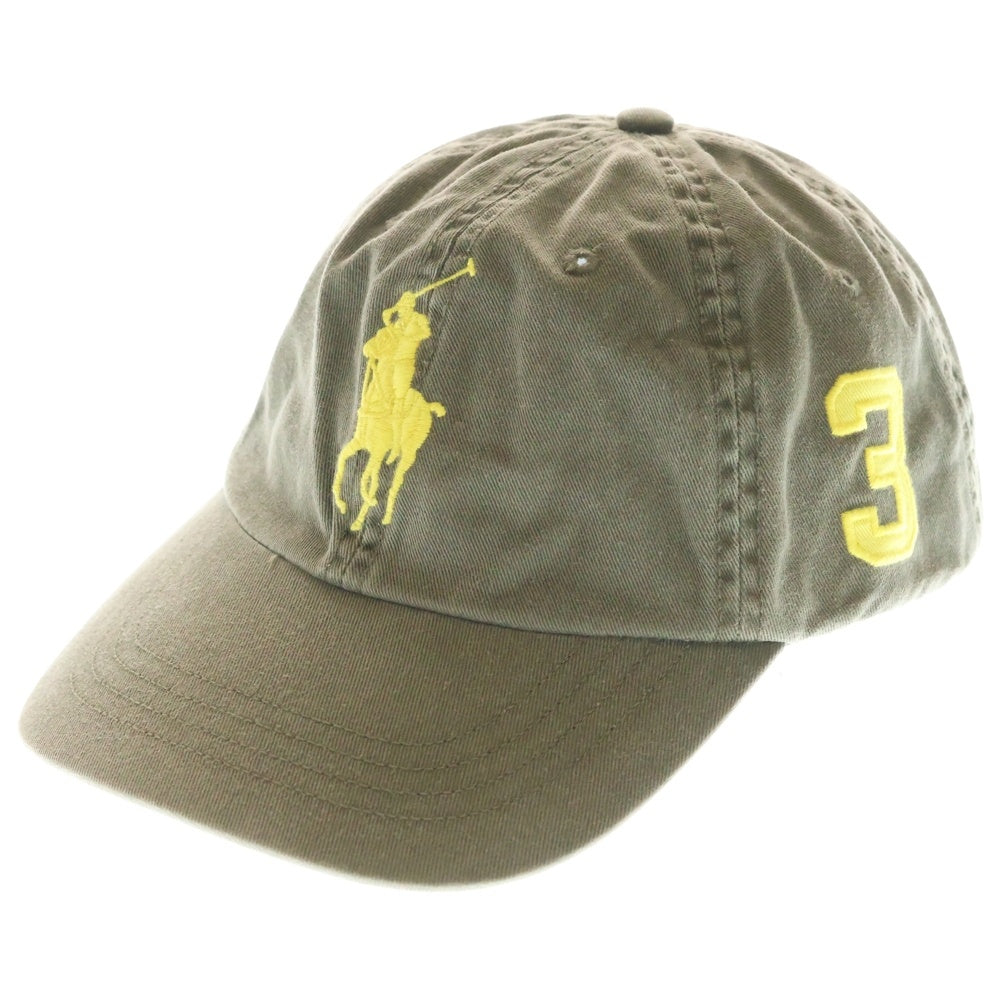 POLO RALPH LAUREN(ポロラルフローレン) エンブロイダリーロゴデザイン アジャスター付き 6パネル ベースボールキャップ 帽子 カーキ 0200011803
