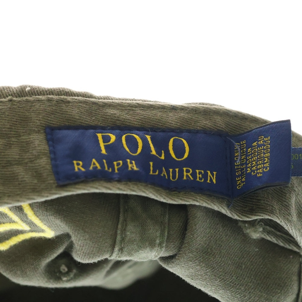 POLO RALPH LAUREN(ポロラルフローレン) エンブロイダリーロゴデザイン アジャスター付き 6パネル ベースボールキャップ 帽子 カーキ 0200011803