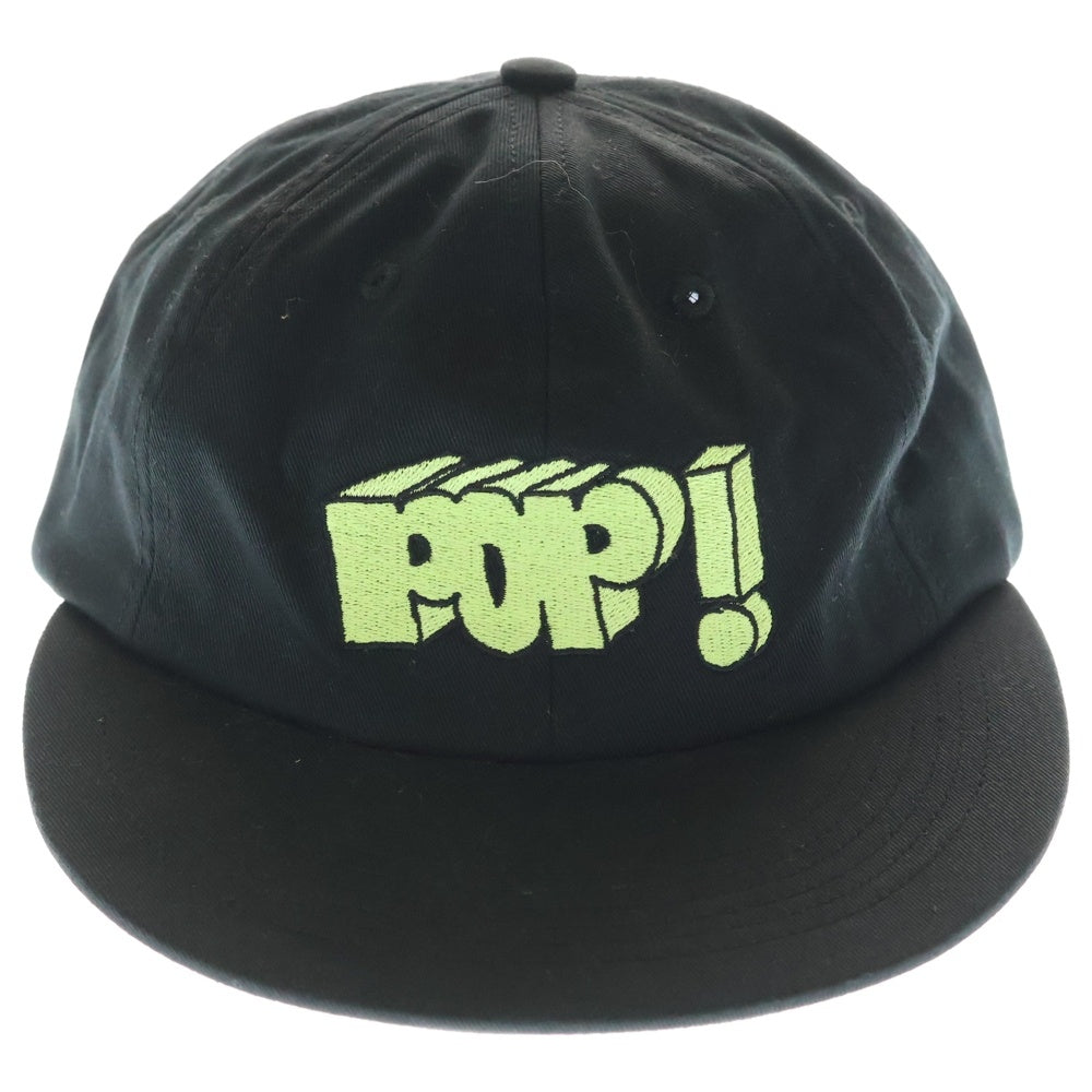 POP TRADING COMPANY(ポップトレーディングカンパニー) エンブロイダリーロゴデザイン アジャスター付き 6パネル ベースボールキャップ 帽子 ブラック