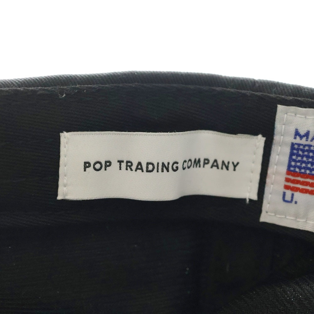 POP TRADING COMPANY(ポップトレーディングカンパニー) エンブロイダリーロゴデザイン アジャスター付き 6パネル ベースボールキャップ 帽子 ブラック