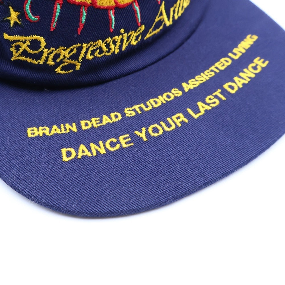 BRAIN-DEAD(ブレインデッド) エンブロイダリーロゴデザイン 6パネル ベースボールキャップ 帽子 ネイビー