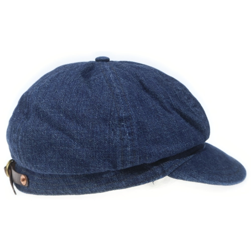 RRL(ダブルアールエル) レザーアジャスター デニム ハンチング帽 帽子 インディゴ