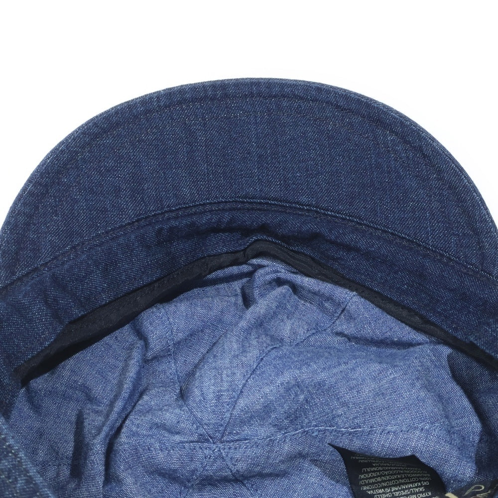 RRL(ダブルアールエル) レザーアジャスター デニム ハンチング帽 帽子 インディゴ