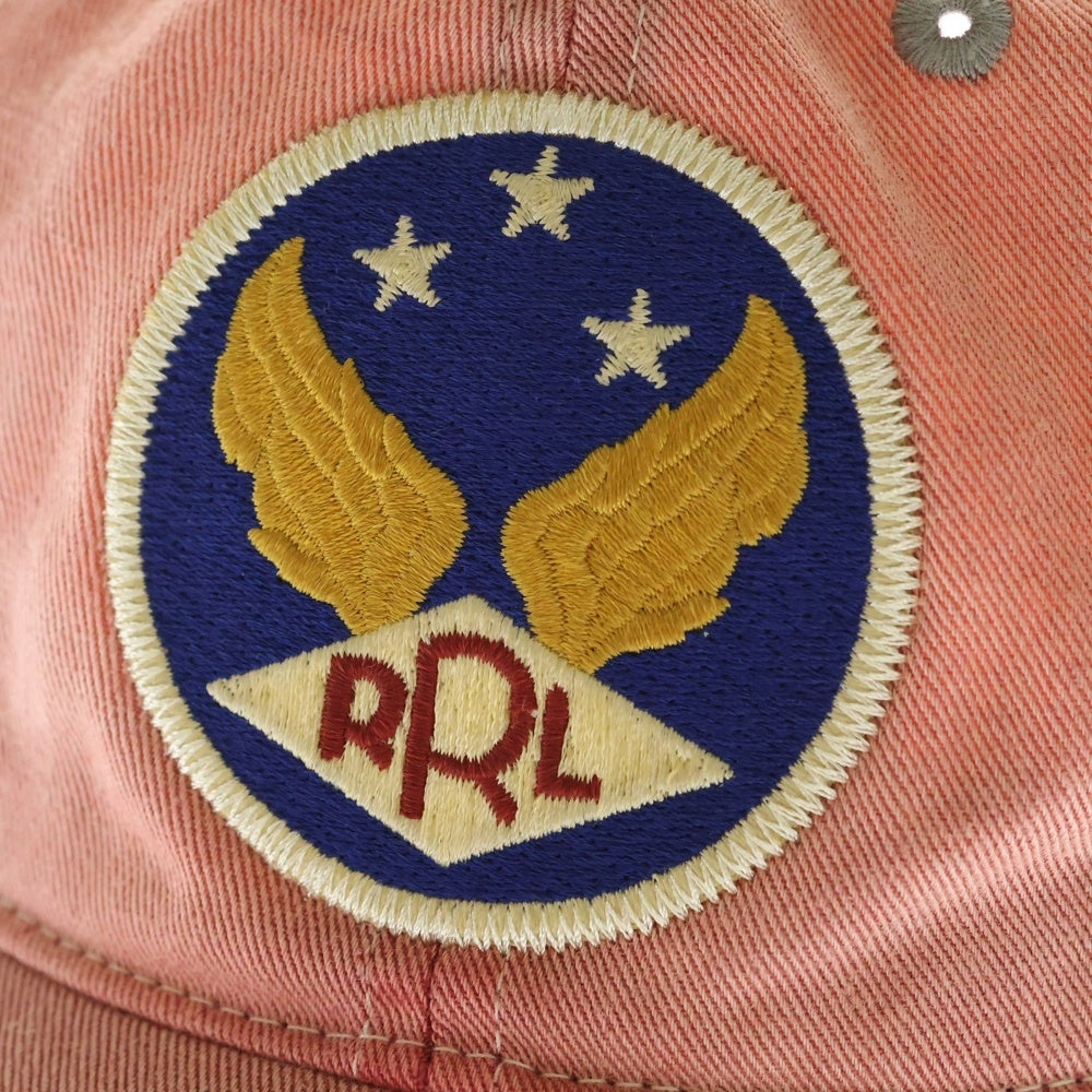 RRL(ダブルアールエル) U.S.ARMY ユーエスアーミーロゴデザイン 6パネル ベースボールキャップ 帽子 ピンク レディース