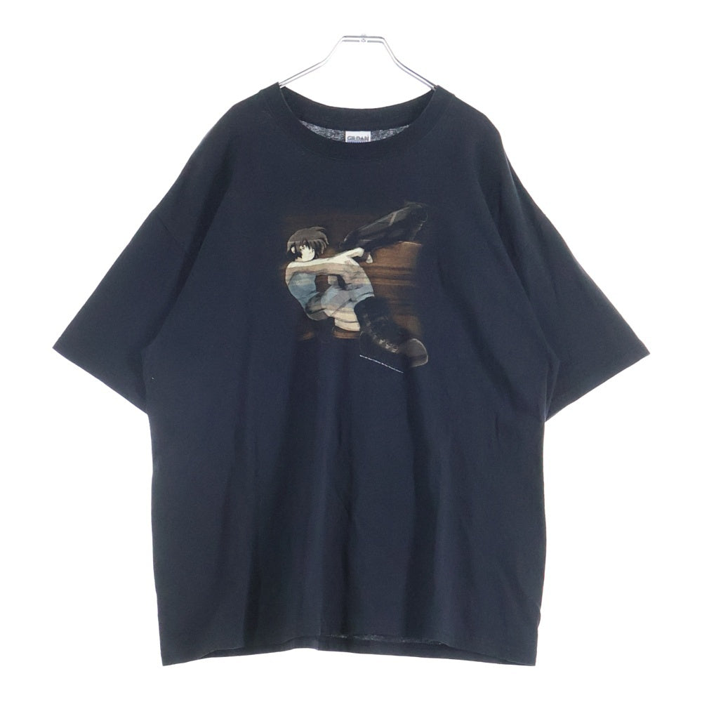 VINTAGE(ヴィンテージ) 00S VINTAGE NOIR KIRIKA YUUMURA 2001 TEE ヴィンテージ ノワール 夕叢霧香 GILDANタグ 両面プリントTシャツ 半袖クルーネックカットソー ブラック