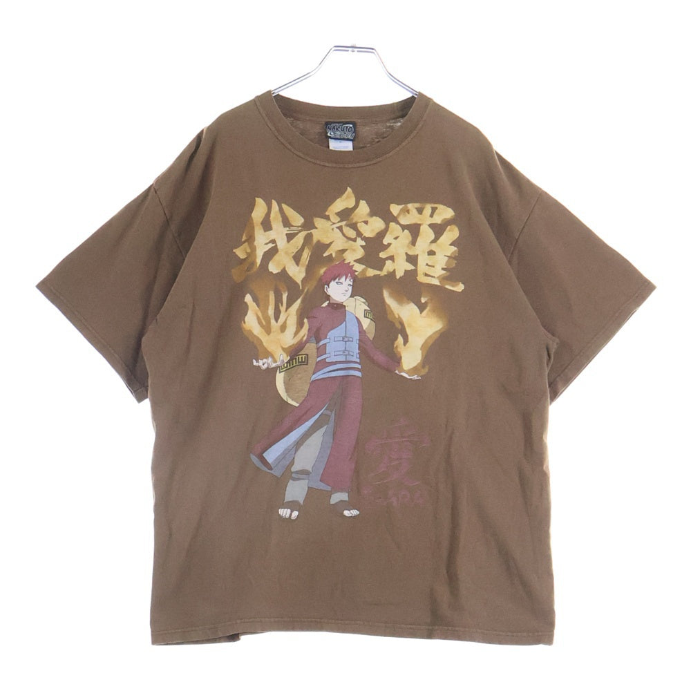 VINTAGE(ヴィンテージ) 00S VINTAGE NARUTO SHIPPUDEN GAARA TEE ヴィンテージ ナルト疾風伝 我愛羅 刺繍タグ フロントプリントTシャツ 半袖クルーネックカットソー ブラウン