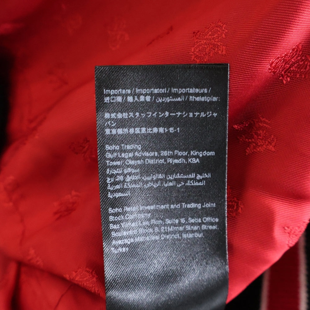 AMIRI(アミリ) BONES WOOL BOMBER JACKET ボーンズウールボンバー ロゴエンブロイダリー ジャケット ブラック/レッド AMOUVY1009