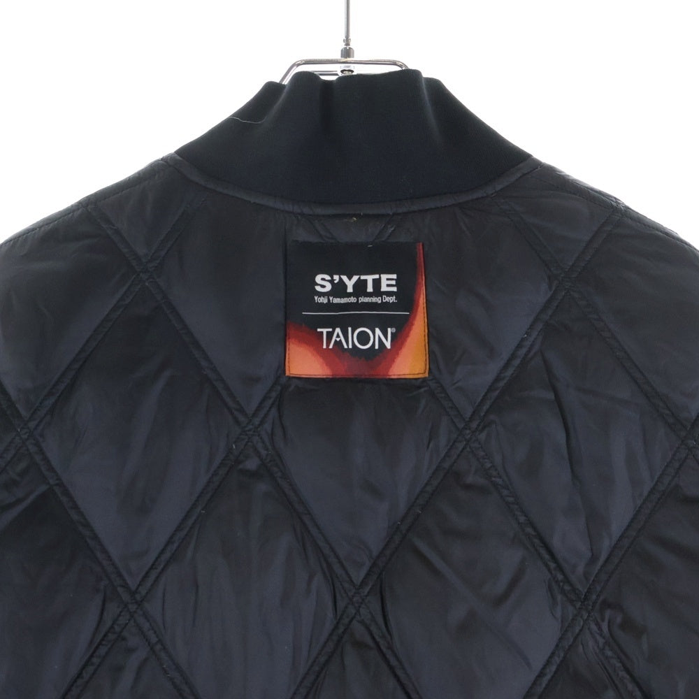 s'yte(サイト) 23AW ×TAION QUILTED DOWN REVERSIBLE LONG MA-1 タイオン キルテッド リバーシブル ロングダウンジャケット ブラック UU-Y01-606