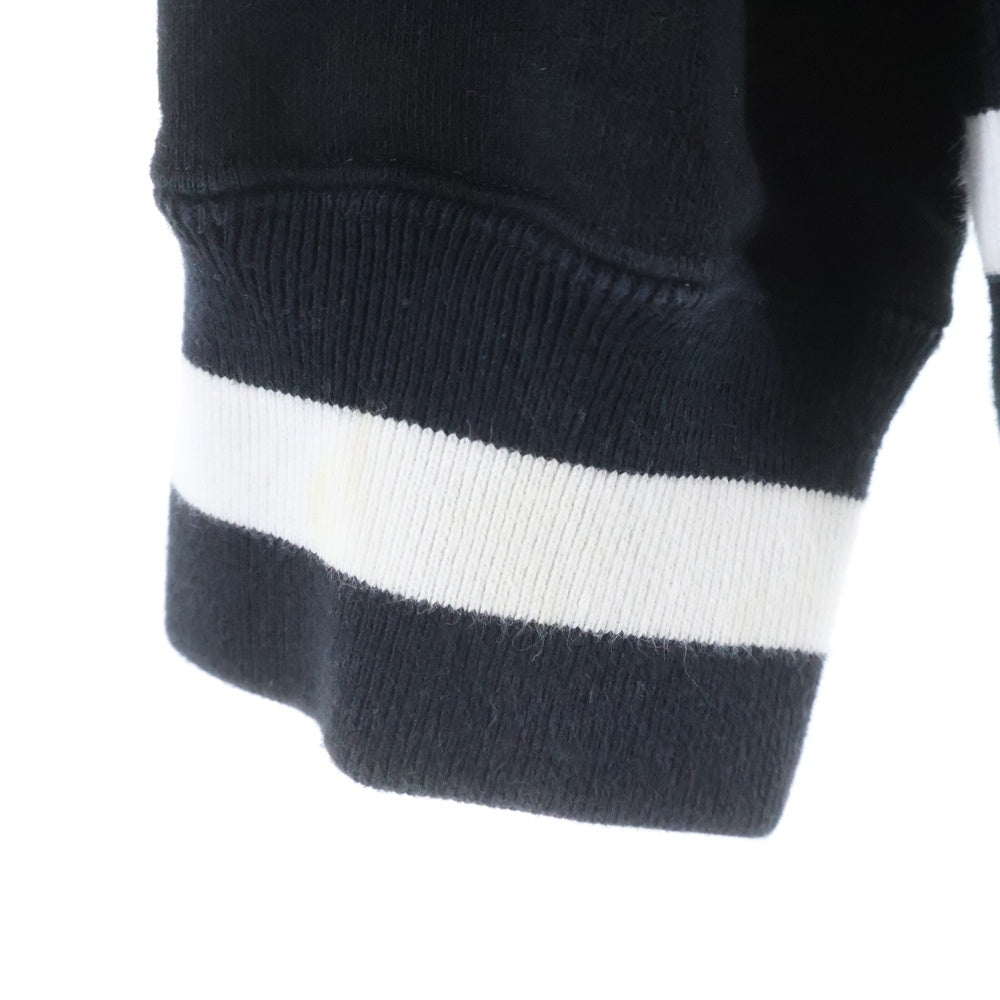SUPREME(シュプリーム) 19SS Old English Stripe Zip Up Sweatshirt オールドイングリッシュ バックロゴ刺繍 ジップアップスウェットパーカー フーディー ブラック