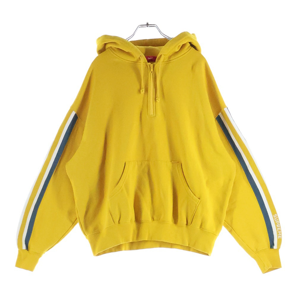 SUPREME(シュプリーム) 23SS Half Zip Hooded Sweatshirt アームライン ハーフジップ プルオーバースウェットパーカー フーディー イエロー