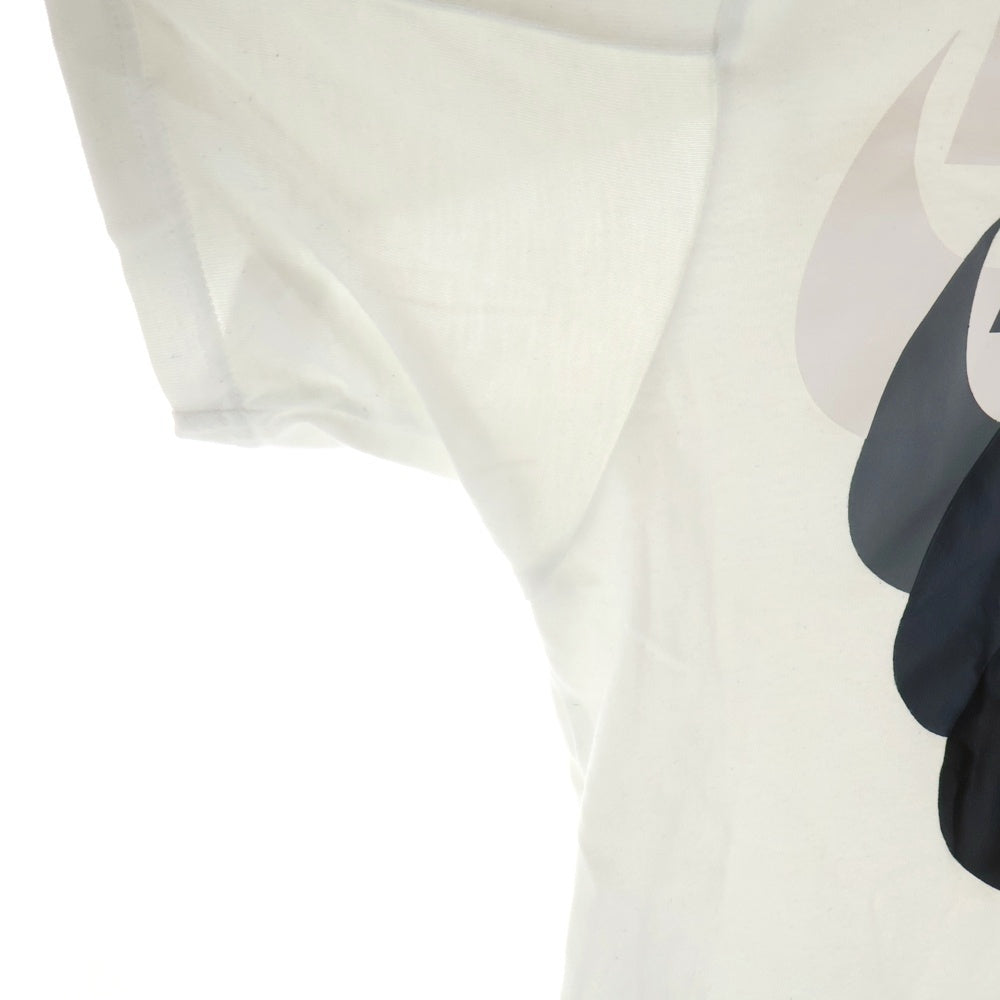 NIKE(ナイキ) ×Sacai WMNS Hybrid T-shirt サカイ ウィメンズ ハイブリット ドッキング加工 フロントロゴプリントTシャツ 半袖クルーネックカットソー ホワイト CD6310-100