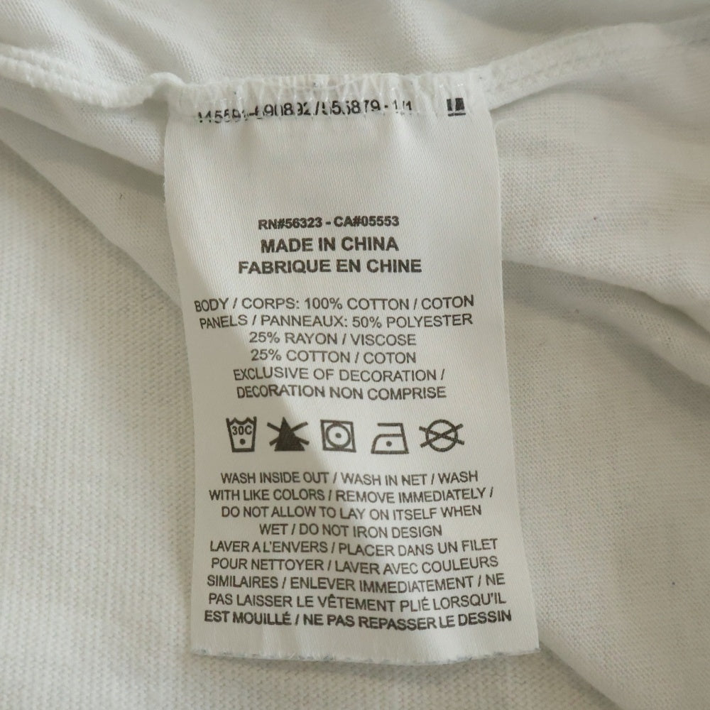 NIKE(ナイキ) ×Sacai WMNS Hybrid T-shirt サカイ ウィメンズ ハイブリット ドッキング加工 フロントロゴプリントTシャツ 半袖クルーネックカットソー ホワイト CD6310-100