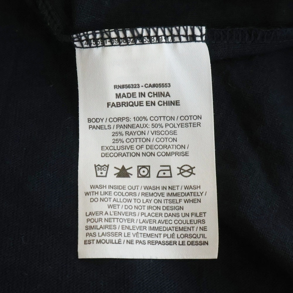 NIKE(ナイキ) ×Sacai WMNS Hybrid T-shirt サカイ ウィメンズ ハイブリット ドッキング加工 フロントロゴプリントTシャツ 半袖クルーネックカットソー ブラック CD6310-010
