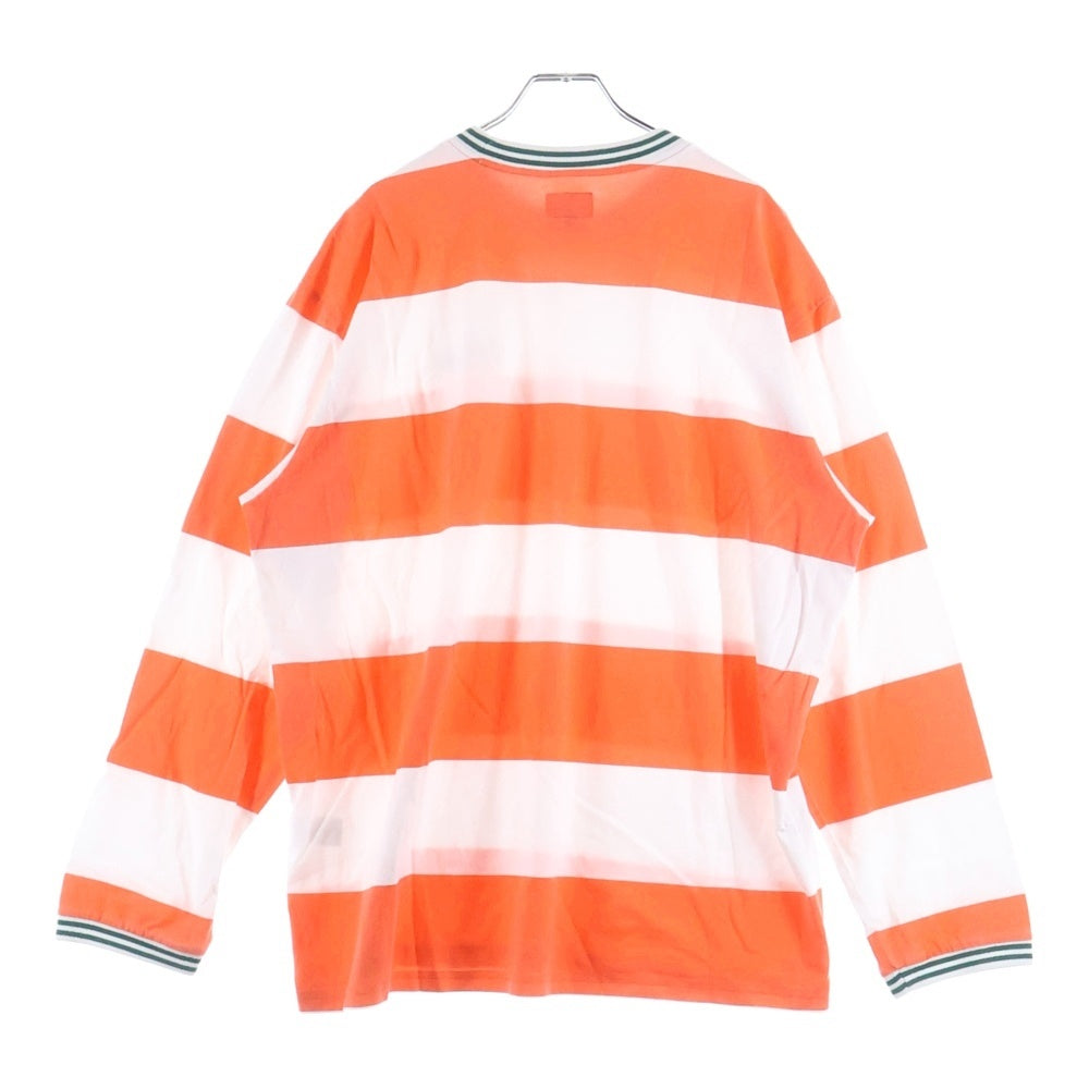 SUPREME(シュプリーム) 19AW Printed Stripe L/S Top プリンテッド ストライプ クルーネック長袖Tシャツ カットソー オレンジ/ホワイト