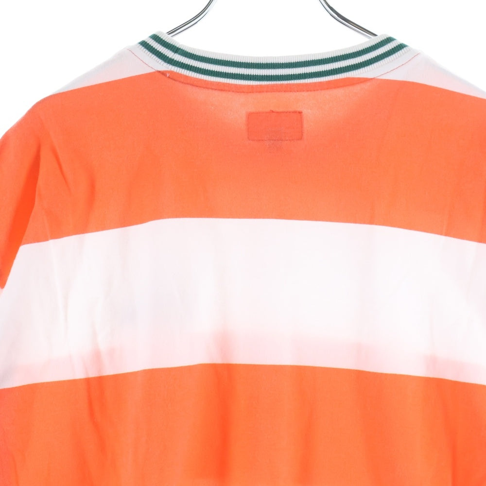 SUPREME(シュプリーム) 19AW Printed Stripe L/S Top プリンテッド ストライプ クルーネック長袖Tシャツ カットソー オレンジ/ホワイト