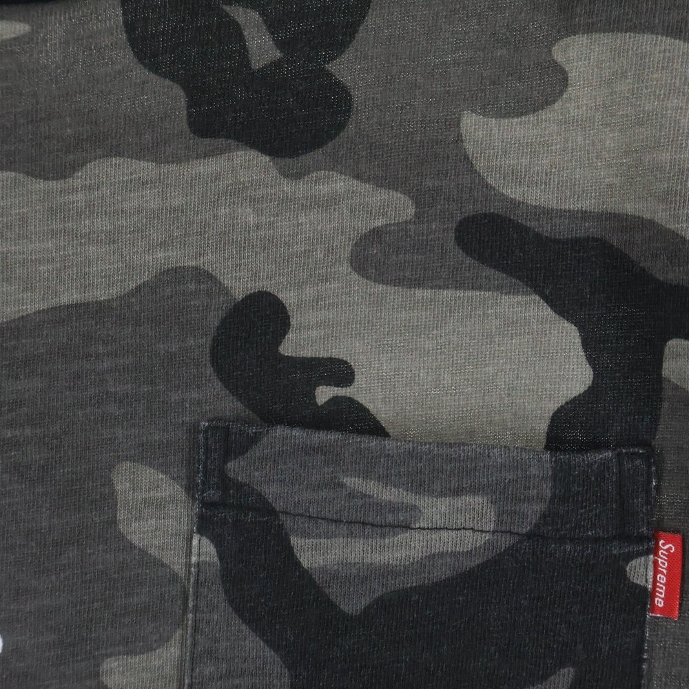 SUPREME(シュプリーム) 18AW S/S Pocket Tee カモフラ クルーネック半袖ポケットTシャツ カットソー ブラック/ホワイト/グレー