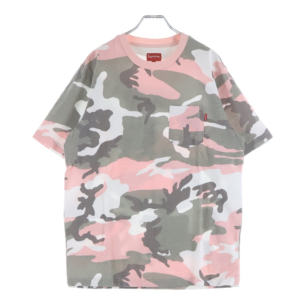 SUPREME(シュプリーム) 18AW S/S Pocket Tee Pink Camo カモフラ クルーネック半袖ポケットTシャツ カットソー ピンク