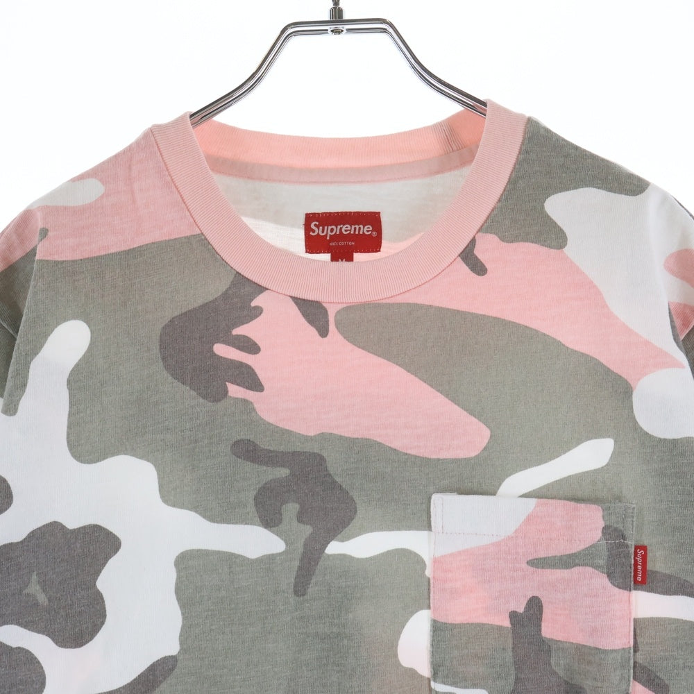 SUPREME(シュプリーム) 18AW S/S Pocket Tee Pink Camo カモフラ クルーネック半袖ポケットTシャツ カットソー ピンク