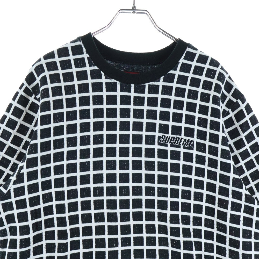 SUPREME(シュプリーム) 19SS Grid Jacquard S/S Top グリッド ジャガード クルーネック半袖Tシャツ カットソー ブラック/ホワイト
