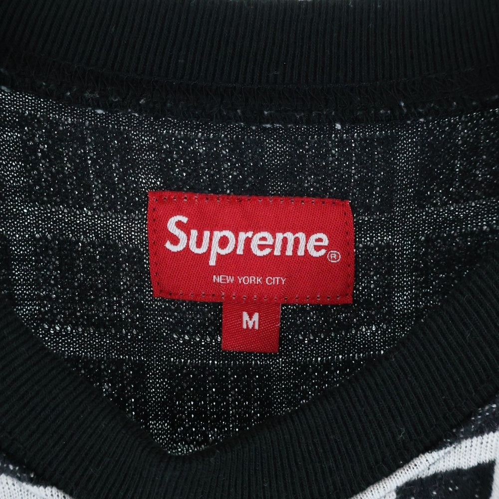SUPREME(シュプリーム) 19SS Grid Jacquard S/S Top グリッド ジャガード クルーネック半袖Tシャツ カットソー ブラック/ホワイト