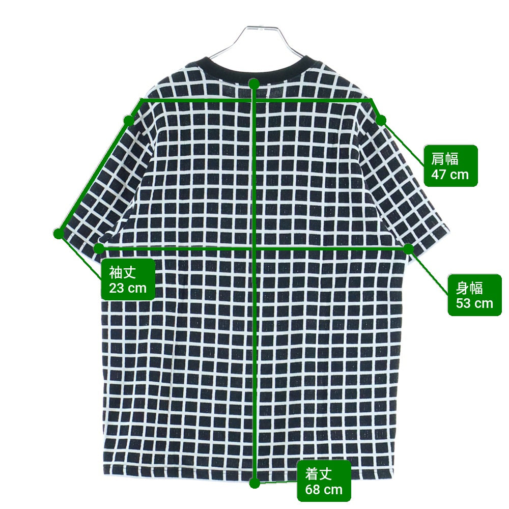 SUPREME(シュプリーム) 19SS Grid Jacquard S/S Top グリッド ジャガード クルーネック半袖Tシャツ カットソー ブラック/ホワイト