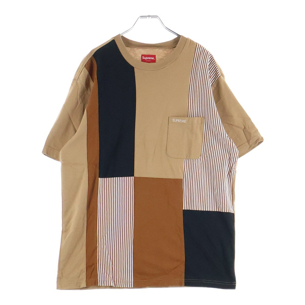 SUPREME(シュプリーム) 20SS Patchwork Pocket Tee パッチワーク クルーネック半袖ポケットTシャツ カットソー ブラウン
