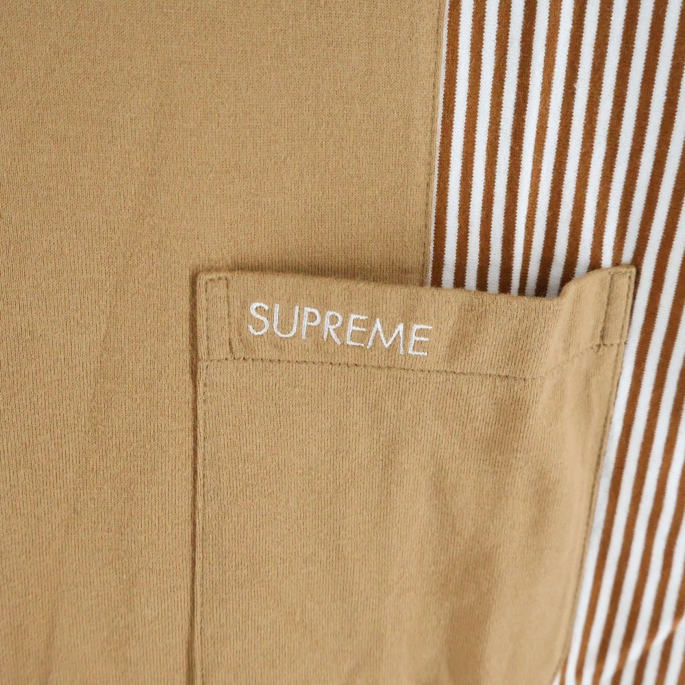 SUPREME(シュプリーム) 20SS Patchwork Pocket Tee パッチワーク クルーネック半袖ポケットTシャツ カットソー ブラウン