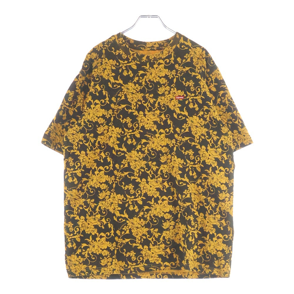 SUPREME(シュプリーム) 20SS Small Box Tee Floral スモール ボックスロゴ フローラル クルーネック半袖Tシャツ カットソー イエロー/ブラック