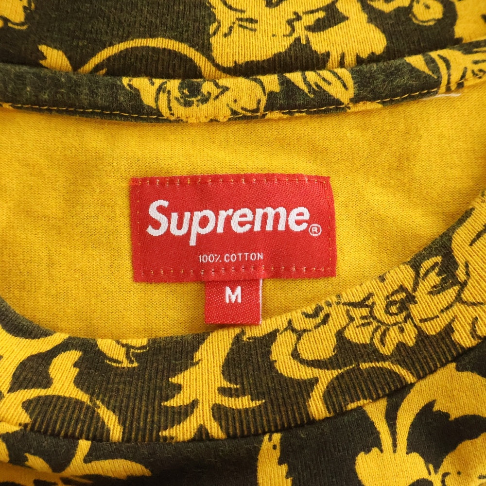 SUPREME(シュプリーム) 20SS Small Box Tee Floral スモール ボックスロゴ フローラル クルーネック半袖Tシャツ カットソー イエロー/ブラック