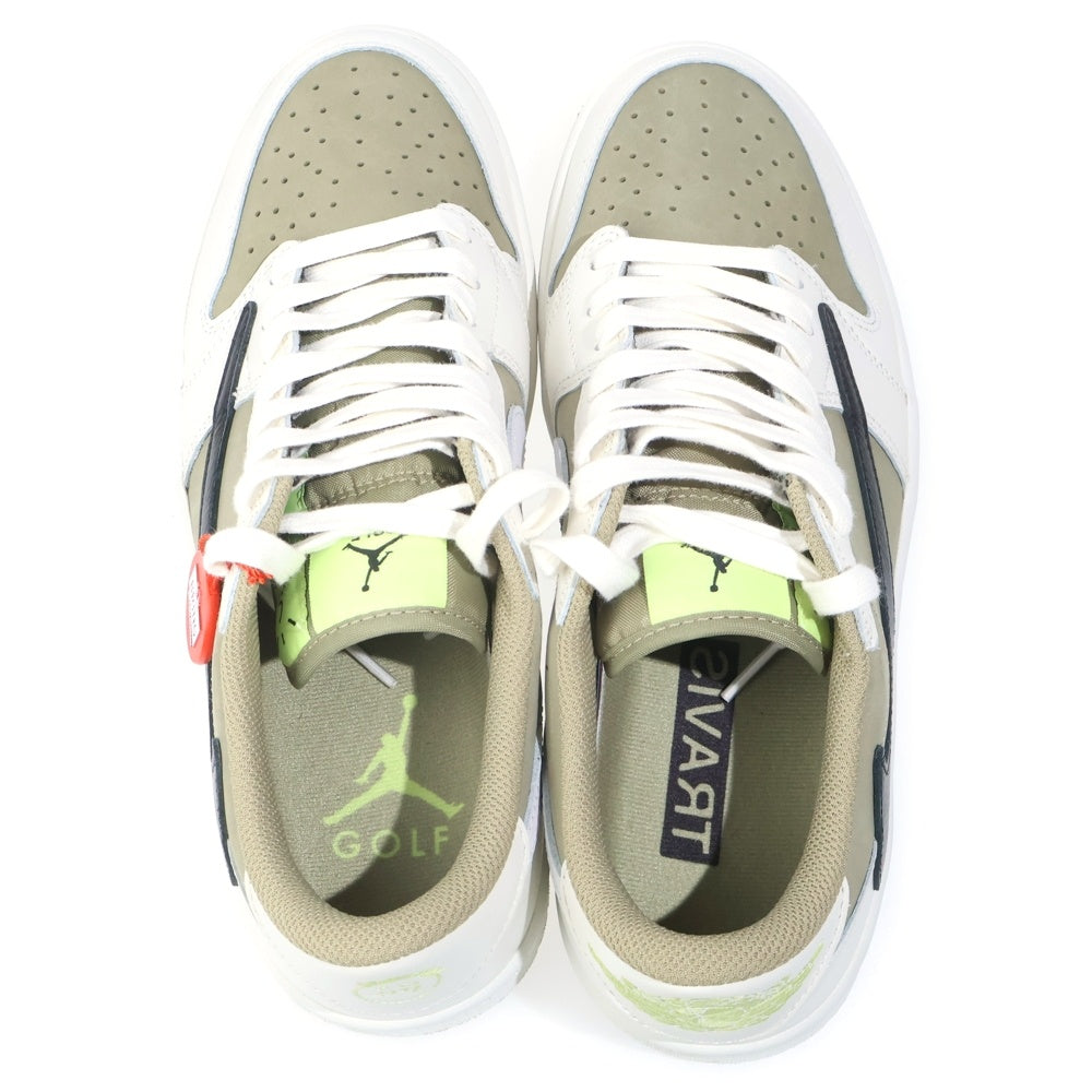 NIKE(ナイキ) ×TRAVIS SCOTT AIR JORDAN 1 LOW GOLF NRG NEUTRAL OLIVE トラヴィススコット エアジョーダン1 ゴルフ ローカットスニーカー カーキ US9/27cm FZ3124-200