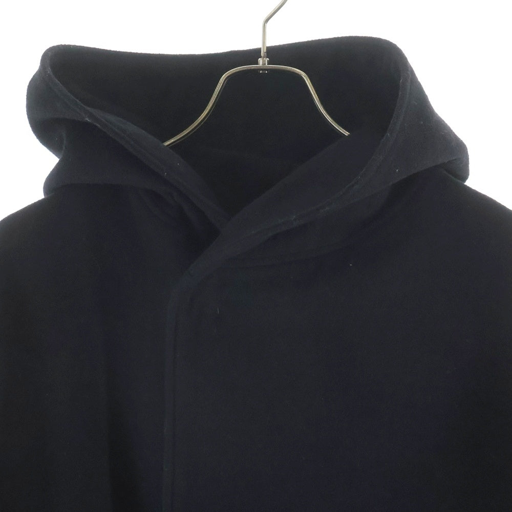 YOHJI YAMAMOTO REGULATION(ヨウジヤマモト レギュレーション) 18AW カシミヤ混 ベルト付き フーデッドウールコート ジャケット ブラック HV-C01-140