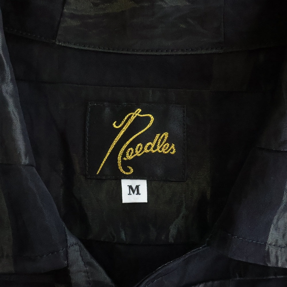 Needles(ニードルス) 18SS CABANA SHIRT カバナ ボックスチェック 半袖シャツ ブラック OT096