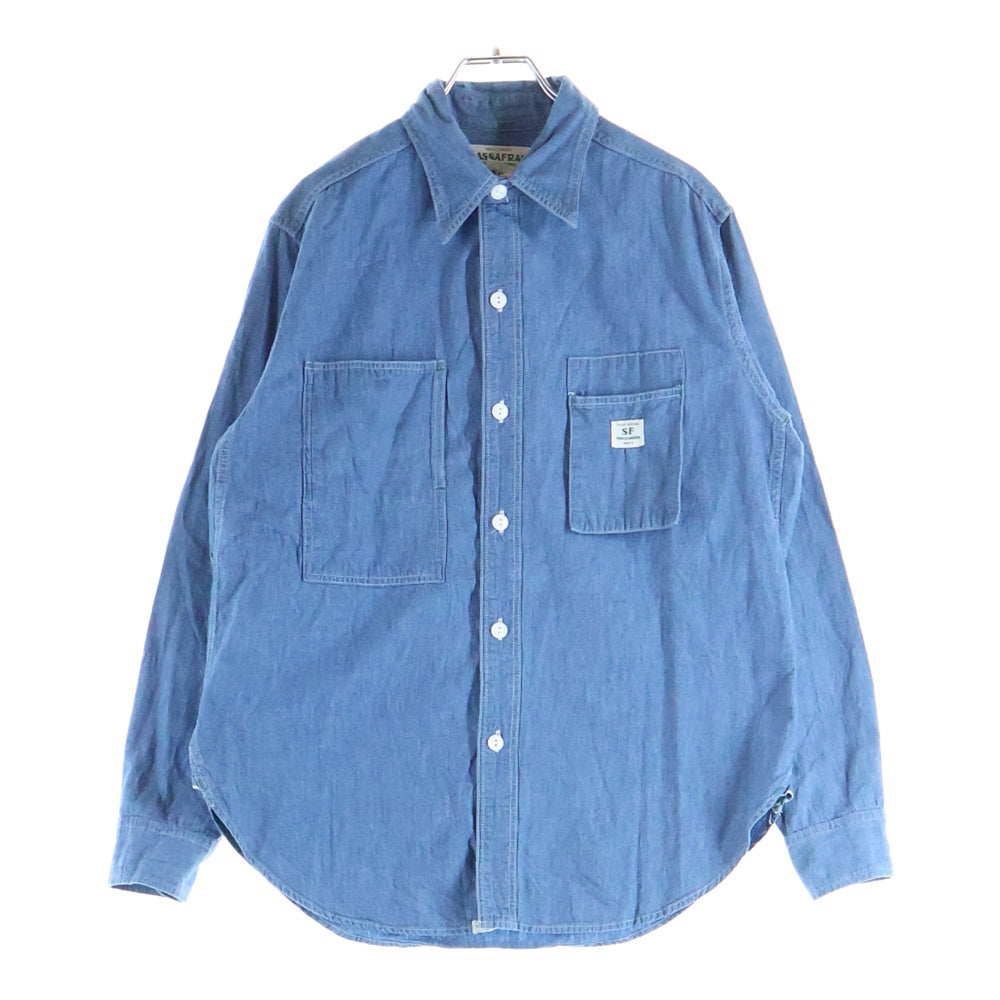 SASSAFRAS(ササフラス) レギュラーカラー ロングスリーブ デニムシャツ インディゴ