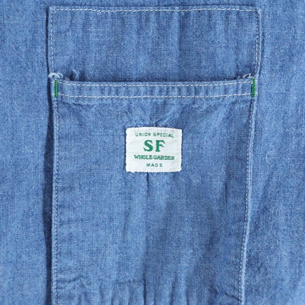 SASSAFRAS(ササフラス) レギュラーカラー ロングスリーブ デニムシャツ インディゴ
