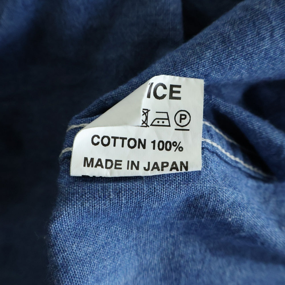SASSAFRAS(ササフラス) レギュラーカラー ロングスリーブ デニムシャツ インディゴ