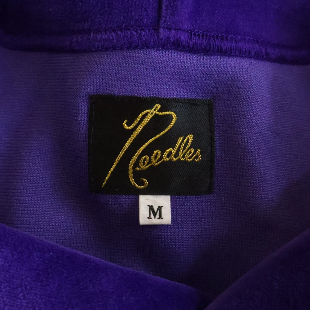 Needles(ニードルス) TRACK HOODY C/PE VELOUR ベロア エンブロイダリーデザイン フーデッド トラックスウェット パーカー パープル NS252