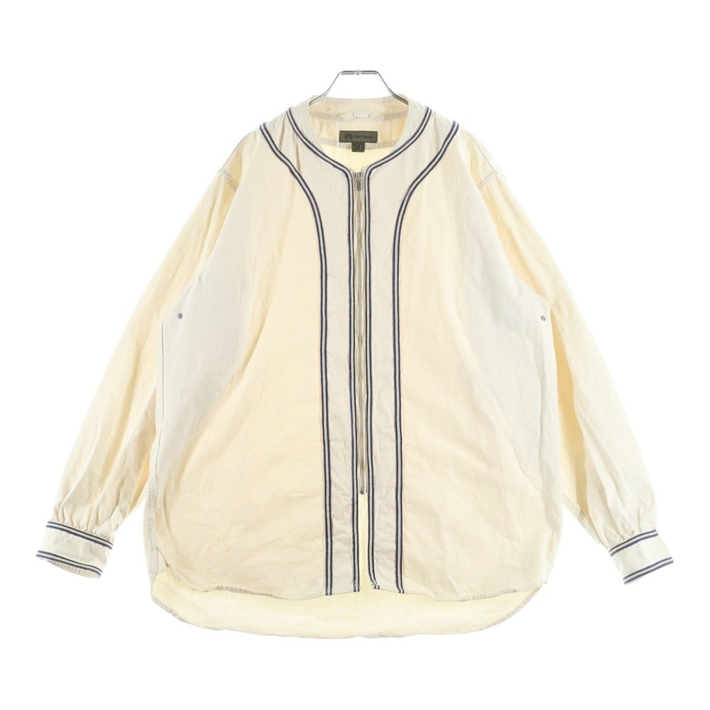 NIGEL CABOURN(ナイジェルケーボン) コットン ジップアップ ノーカラージャケット アイボリー 8047-00-10002