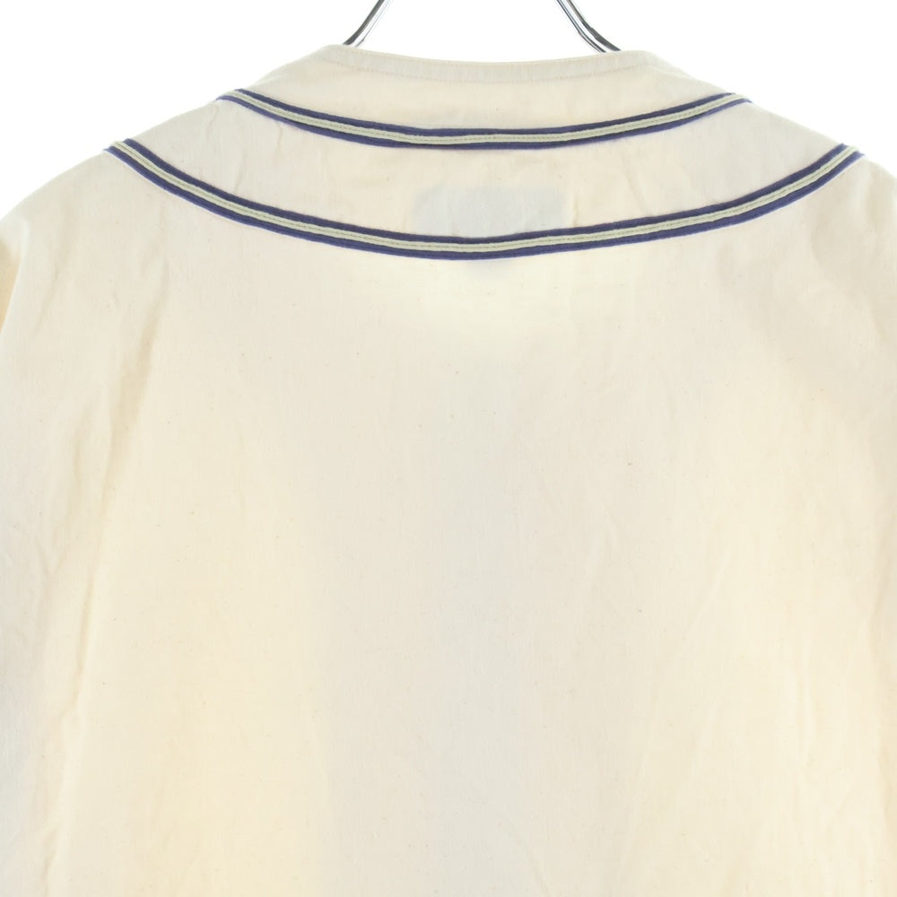 NIGEL CABOURN(ナイジェルケーボン) コットン ジップアップ ノーカラージャケット アイボリー 8047-00-10002