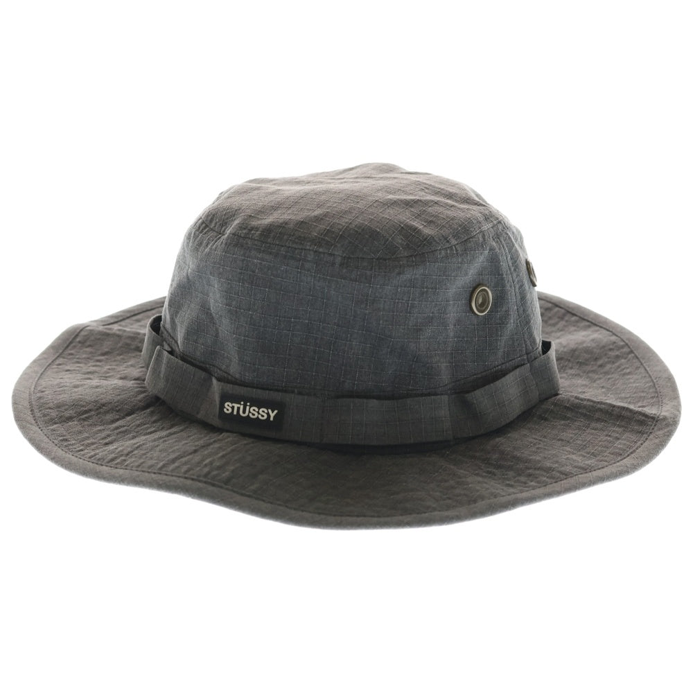 STUSSY(ステューシー) ミニボックスロゴ バケットハット 帽子 グレー